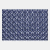 Navy and Silver Geometric Patterns Elegant Inpakpapier Vel (Voorkant 2)