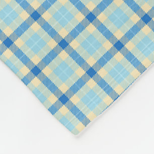Navy and Sky Blue Tartan Pset Fleece Blanket Deken