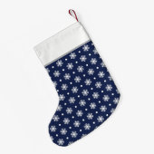 Navy and Snowflakes, gepersonaliseerd Kleine Kerstsok (Achterkant (Hangend))
