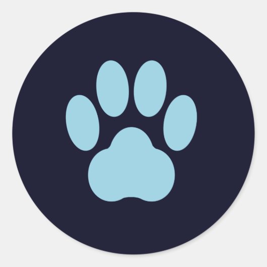 Navy-and-Turquoise Paw Print Sticker (Voorkant)