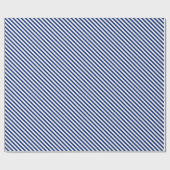 Navy and White Angled Stripes Cadeaupapier (Vlak)