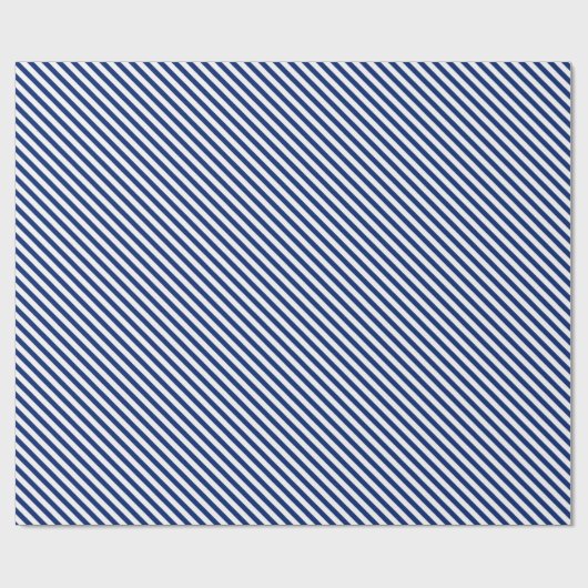 Navy and White Angled Stripes Cadeaupapier (Vlak)