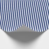 Navy and White Angled Stripes Cadeaupapier (Hoek)