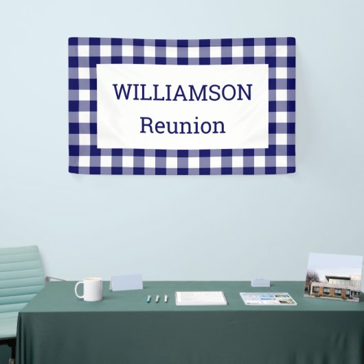 Navy and White Buffalo Check Reunion Party Spandoek (Beurs)