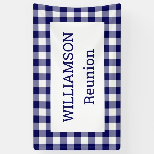 Navy and White Buffalo Check Reunion Party Spandoek (Verticaal)