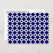 Navy and White Diamond Pattern Briefkaart (Voorkant / Achterkant)