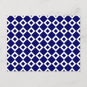 Navy and White Diamond Pattern Briefkaart