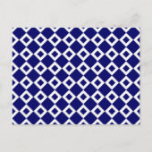 Navy and White Diamond Pattern Briefkaart (Voorkant)