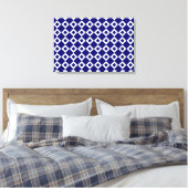 Navy and White Diamond Pattern Canvas Afdruk (Insitu (Slaapkamer))