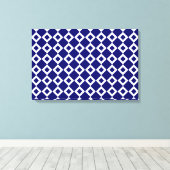 Navy and White Diamond Pattern Canvas Afdruk (Insitu (Houten vloer))