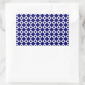 Navy and White Diamond Pattern Rechthoekige Sticker (Tas)
