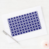 Navy and White Diamond Pattern Rechthoekige Sticker (Envelop)