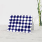 Navy and White Gingham Pattern Bedankkaart (Voorkant)