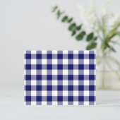 Navy and White Gingham Pattern Briefkaart (Staand voorkant)