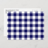 Navy and White Gingham Pattern Briefkaart (Voorkant / Achterkant)