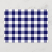 Navy and White Gingham Pattern Briefkaart (Voorkant)