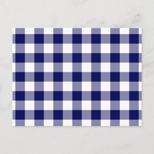 Navy and White Gingham Pattern Briefkaart (Voorkant)