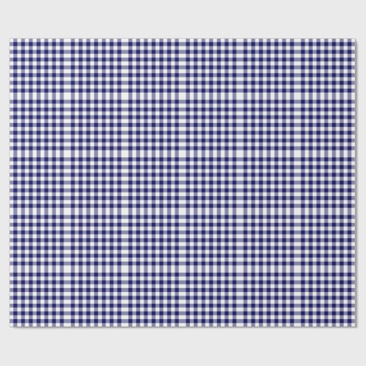 Navy and White Gingham Pattern Cadeaupapier (Vlak)