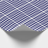 Navy and White Gingham Pattern Cadeaupapier (Hoek)