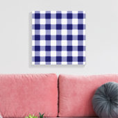 Navy and White Gingham Pattern Canvas Afdruk (Insitu (Woonkamer))