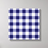 Navy and White Gingham Pattern Canvas Afdruk (Voorkant)