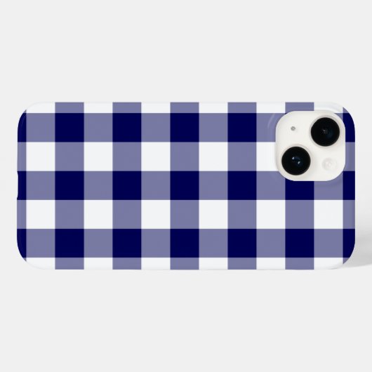 Navy and White Gingham Pattern Case-Mate iPhone Case (Achterkant (horizontaal))
