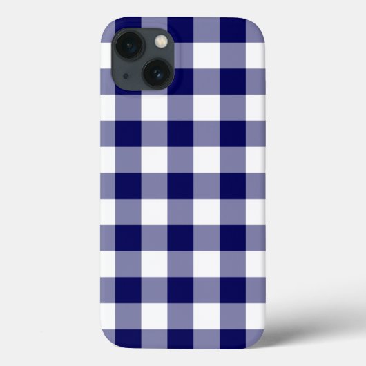 Navy and White Gingham Pattern Case-Mate iPhone Case (Achterkant)