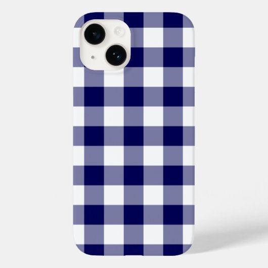 Navy and White Gingham Pattern Case-Mate iPhone Case (Achterkant)