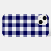 Navy and White Gingham Pattern Case-Mate iPhone Case (Achterkant (horizontaal))