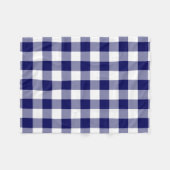 Navy and White Gingham Pattern Fleece Deken (Voorkant (Horizontaal))