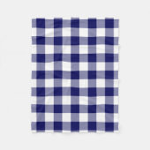 Navy and White Gingham Pattern Fleece Deken (Voorkant)