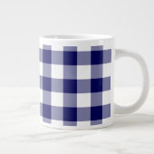 Navy and White Gingham Pattern Grote Koffiekop (Rechts)