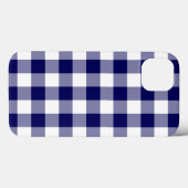 Navy and White Gingham Pattern iPhone 8/7 Hoesje (Achterkant (horizontaal))
