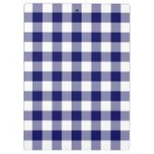 Navy and White Gingham Pattern Klembord (Achterkant)