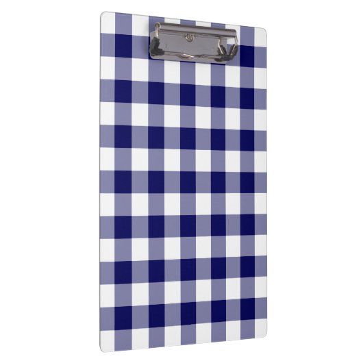 Navy and White Gingham Pattern Klembord (Rechts)