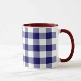 Navy and White Gingham Pattern Mok