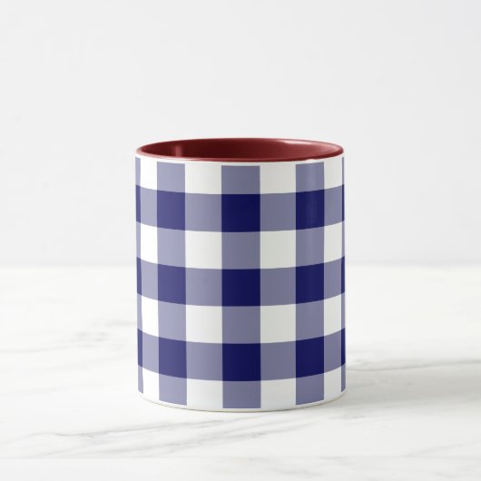 Navy and White Gingham Pattern Mok (Midden)