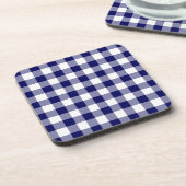 Navy and White Gingham Pattern Onderzetter (Linkerzijde)
