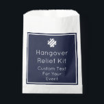Navy and White Hangover Relief Kit Favor Bags Bedankzakje<br><div class="desc">Eenvoudige en chic navy en witte aanpasbare Hangover Relief Kit gunt tassen om al het goede goeds voor je harde vrienden te doen.</div>