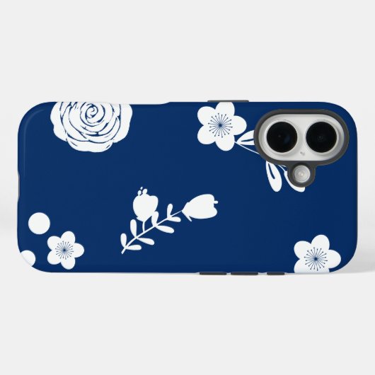 navy and white iphone case (Achterkant (horizontaal))