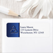 Navy and White Love Knot Return Address Label (Insitu)