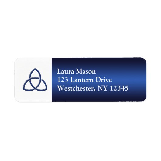 Navy and White Love Knot Return Address Label (Voorkant)