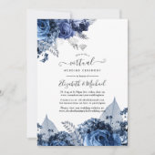 Navy and White met Silver Foil Virtual Wedding Kaart (Voorkant)