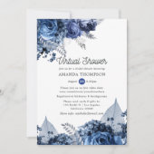 Navy and White met Silver Virtual Vrijgezellenfees Kaart (Voorkant)