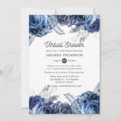 Navy and White met Silver Virtual Vrijgezellenfees Kaart (Voorkant)