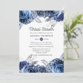 Navy and White met Silver Virtual Vrijgezellenfees Kaart (Staand voorkant)