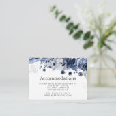 Navy and White met Silver Wedding Accommodations Informatiekaartje (Staand voorkant)