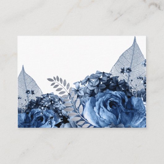 Navy and White met Silver Wedding Accommodations Informatiekaartje (Achterkant)