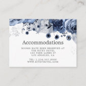 Navy and White met Silver Wedding Accommodations Informatiekaartje (Voorkant)