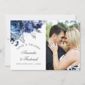 Navy and White met Silver Wedding Bedankt (Voorkant)